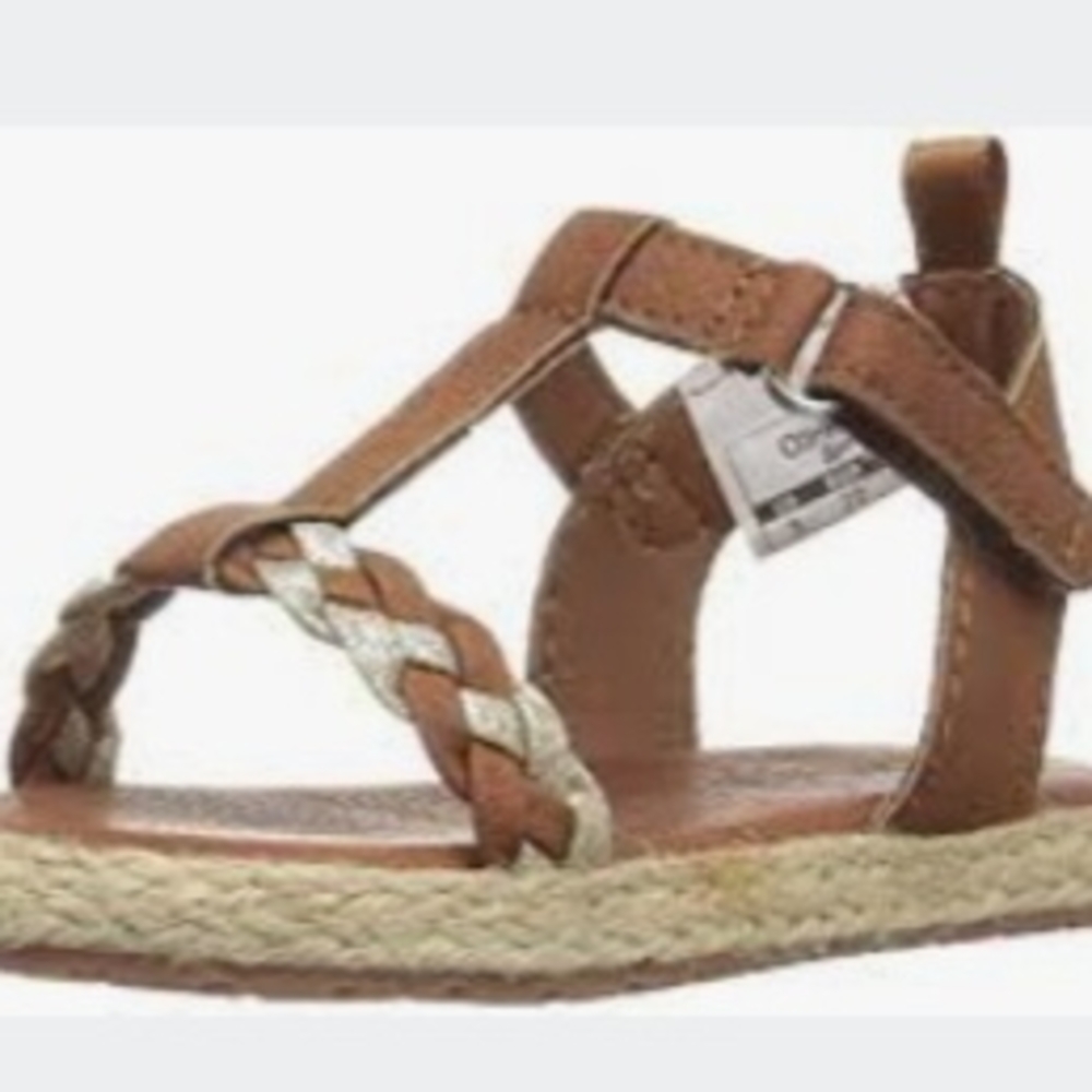 OshKosh B'gosh Brown and Cream Espadrille Sandals